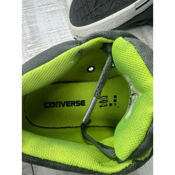 Converse Chunk Taylor All Star Kids' Sneakers Stylish Gray & Neon Green Size 2.5 - Picture 9 of 10